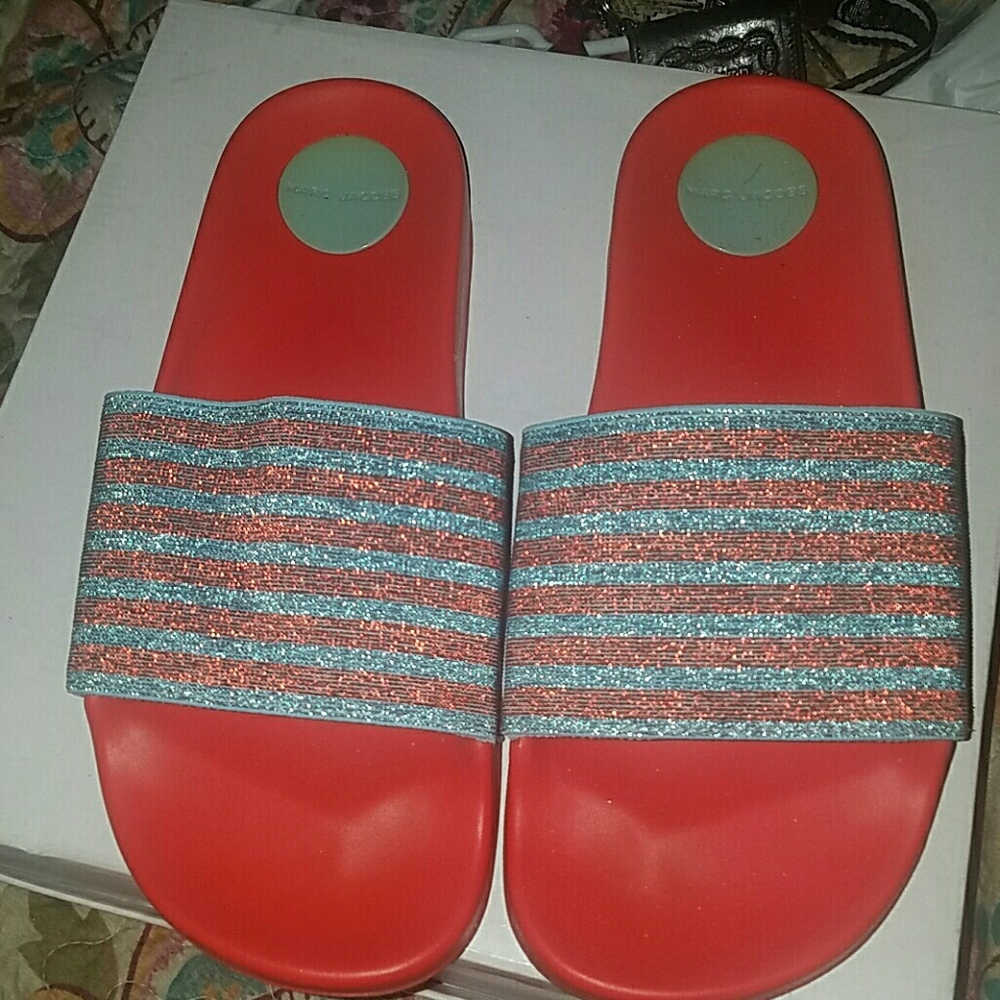 Marc Jacobs Red & Blue Slides